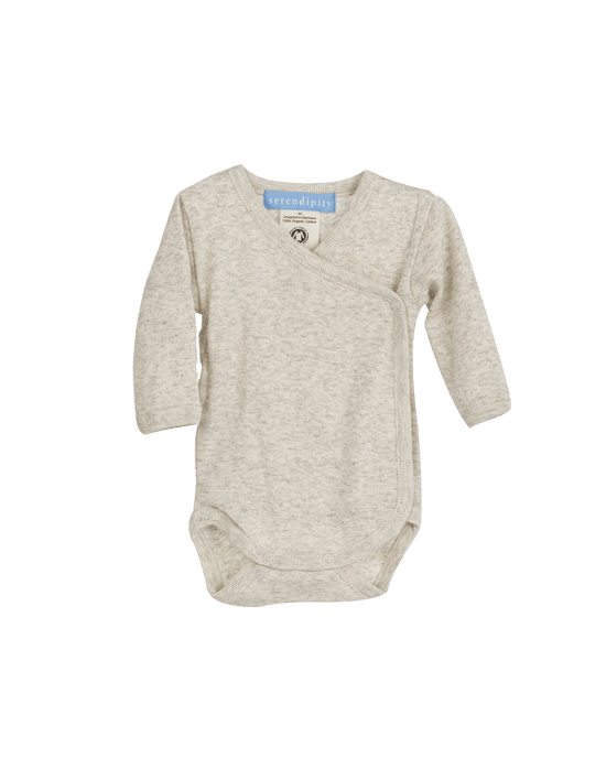 Beige organic cotton long sleeve bodysuit for baby from OiOiOi your baby clothes rental service OiOiOi