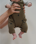 ONESIE ORGANIC ZOO OLIVE DOTS